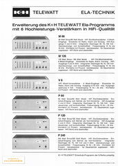 Klein + Hummel Prospekt Telewatt Ela Technik (1974) deutsch