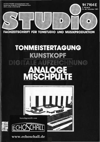 Studio Magazin Heft 46-Kunstkopf-Digitale Aufnahmetechnik