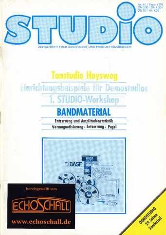 Heft 14-Tonstudio Hoysweg-Bandmaschinen-Tonbandmaterial