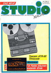 Studio Magazin Heft 92-Test Tascam ATR-60 Timecode-Gespräch mit Konstantin Ende-Metra-Sound Studio