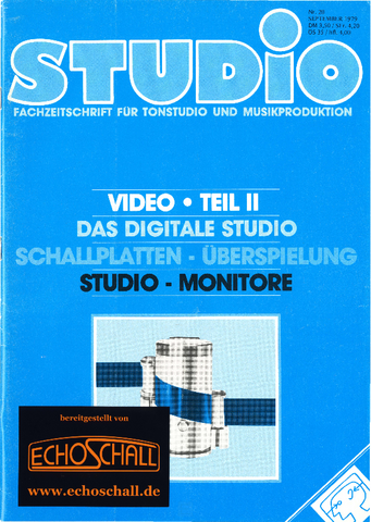 Heft 20-Studiomonitore-Schallplattenüberspielung-Das digitale Studio