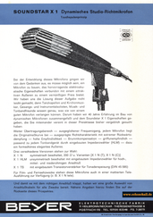 Beyer Dynamic Prospekt Soundstar X1 Tauchspulenmikrofon 1968