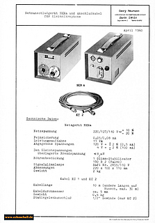 Neumann Prospekt NKMa Netzteil KM53 KM54 KM56 1960 deutsch