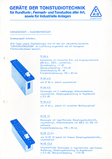 EAB Prospekt Tonstudiotechnik 1971 deutsch