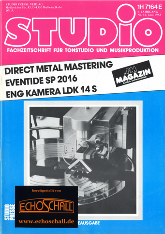 Studio Magazin Heft 62-Test Eventide SP2016-Direct Metal Mastering