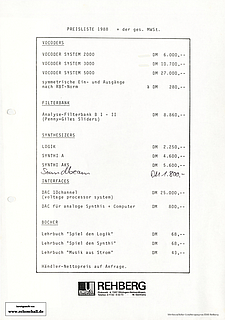 EMS Preisliste 1988 deutsch