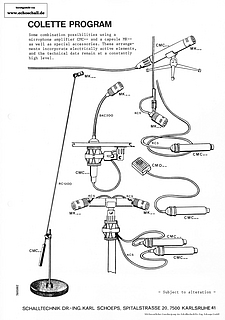 Schoeps Brochure Colette Program Microphone Capsules 1976 english