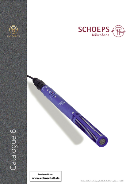 Schoeps Catalogue 6 Microphones 2008 français