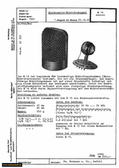 Neumann Gefell Typenblatt M16 Mikrofonkapsel 1963 deutsch