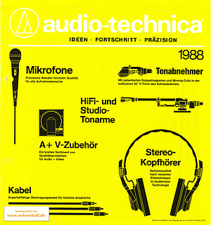 Audio Technica Katalog 1988 deutsch