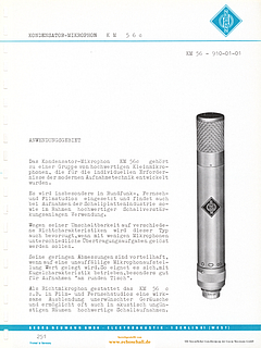 Neumann Prospekt KM56c Mikrofon deutsch 