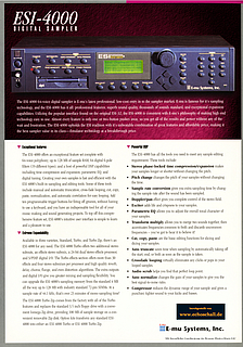 E-mu Systems Brochure ESI-4000 Digital Sampler 1997 english