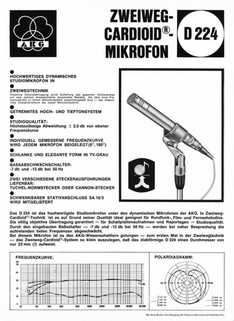 AKG Prospekt D224 Mikrofon deutsch