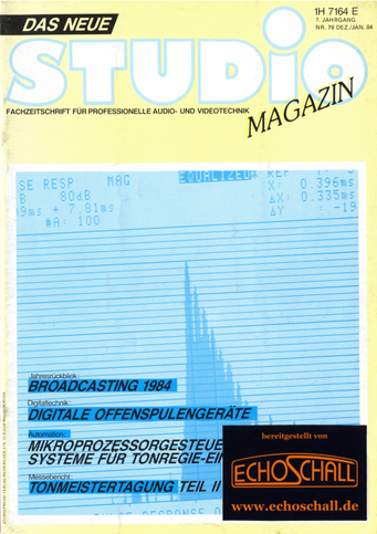 Studio Magazin Heft 79-Mikroprozessorgesteuerte Systeme für Tonregie Einrichtungen-Messungen an Studiomikrofonen