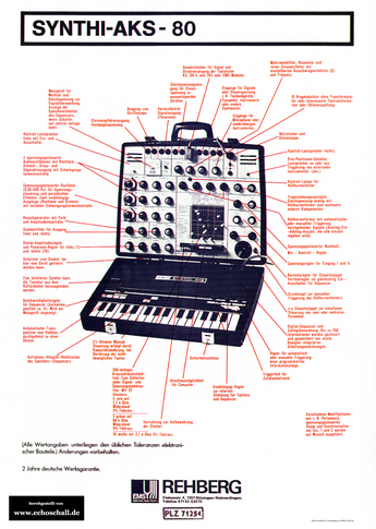 EMS Rehberg Prospekt Synthi AKS-80 Synthesizer deutsch