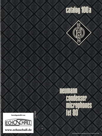 Neumann Catalog 100a Microphones 1979 english