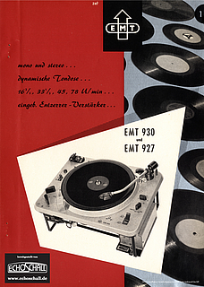 EMT Prospekt 927/930 Studio-Plattenspieler deutsch