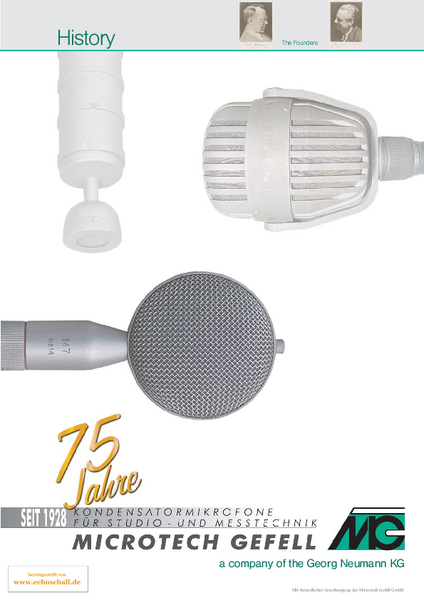 Microtech Gefell History 75 Years 2003 english