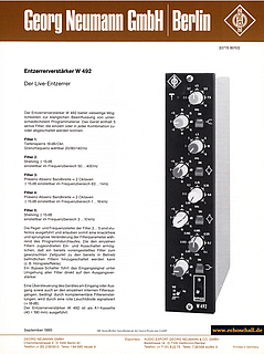Neumann Prospekt W492 Aktiver Live-Entzerrer 1985 (deutsch)