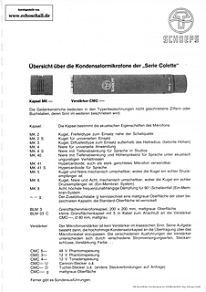 Schoeps Übersicht Colette-Serie deutsch