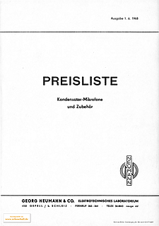 Neumann Gefell Preisliste 1968 deutsch