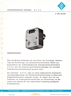Neumann Prospekt ES59 Elektrodynamischer Schreiber 1961 deutsch