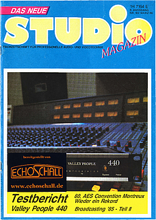 Studio Magazin Heft 93-Test Valley People 440-Erstgründung SAE Institut in Deutschland-Studer A807