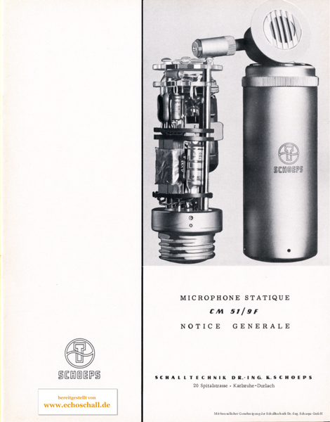 Schoeps Brochure CM51/9F Microphone Statique français