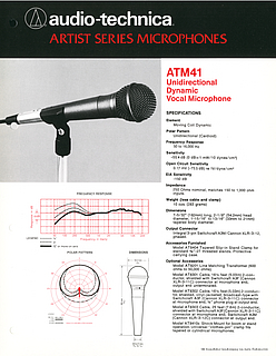 Audio Technica Brochure ATM41 Microphone 1980 english
