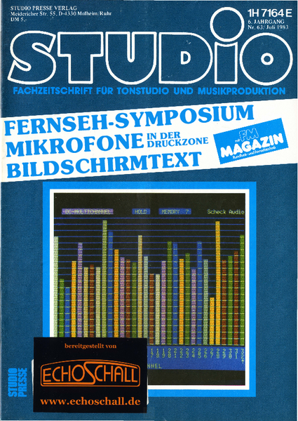 [Translate to Englisch:] Studio Magazin Heft 63-Test Roland SDE-2000 Korg SDD-3000-Grenzflächenmikrofone