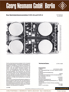 Neumann Prospekt V475-2 V475-2A Summiermodul 1980 deutsch