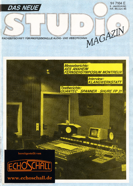 [Translate to Englisch:] Studio Magazin Heft 85-Tonstudio Klangwerkstatt-Stefan Ingmann-Test Quantec QRS