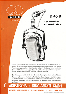 AKG Prospekt D45B Mikrofon 1958 deutsch